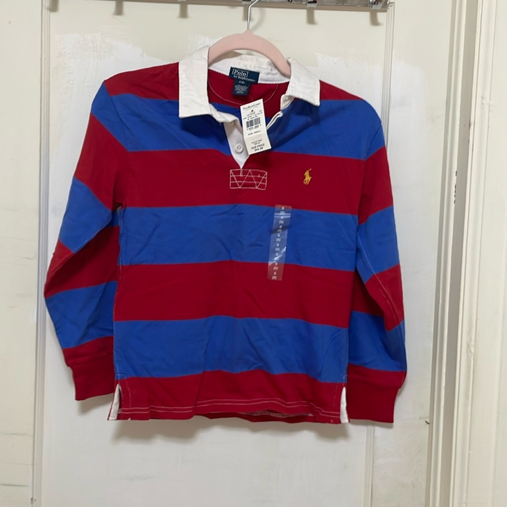 Polo by Ralph Lauren Boy's Blue and Red Stripe Polo Shirt